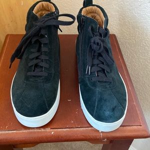 Vionic suede high top sneakers with side zip